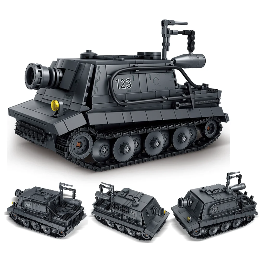 

Вторая мировая война, Вторая мировая война, армия, военные солдаты, Штурмовой тигр, 38 см, модель штурмового раствора, строительные блоки, кирпичи, детские игрушки, подарок