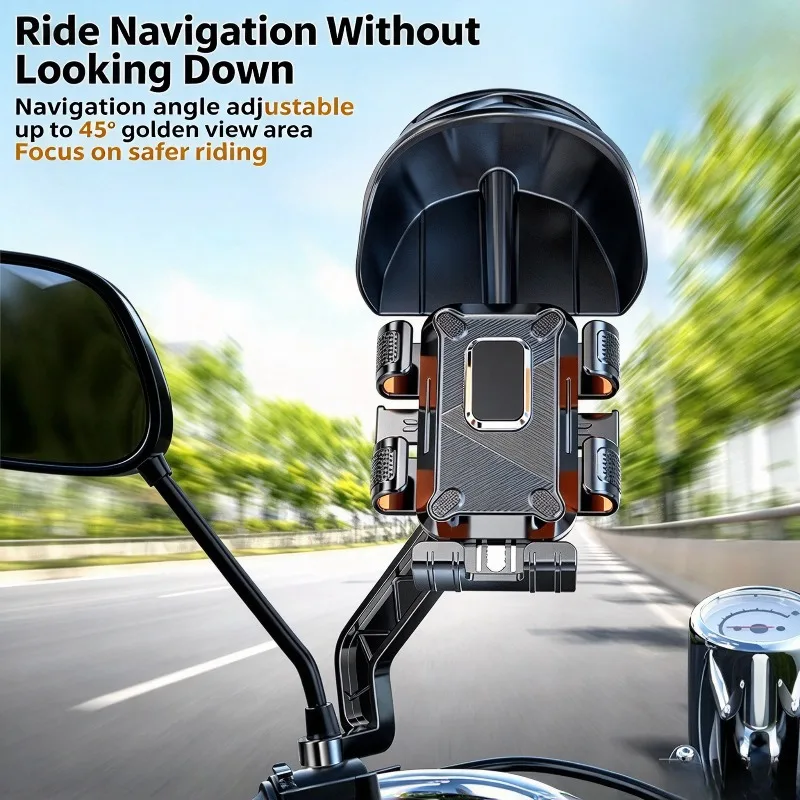Bike Phone Holder Vibration Dampener 360 Rotatable Motorcycle Phone Holder Universal Handlebar Mount Stable