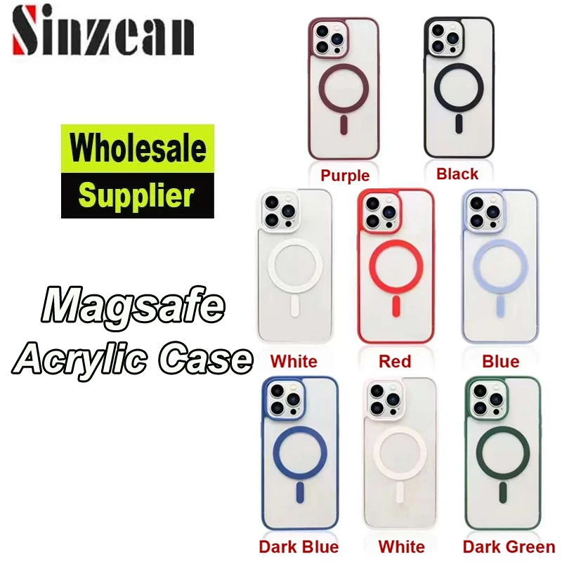 

20PCS Hard Magsafe Acrylic Shockproof Case For iPhone 15 Pro Max 14 13 Pro 12 Mini 11 Pro XS Max XR 7 8 Plus Magnetic Case Cover