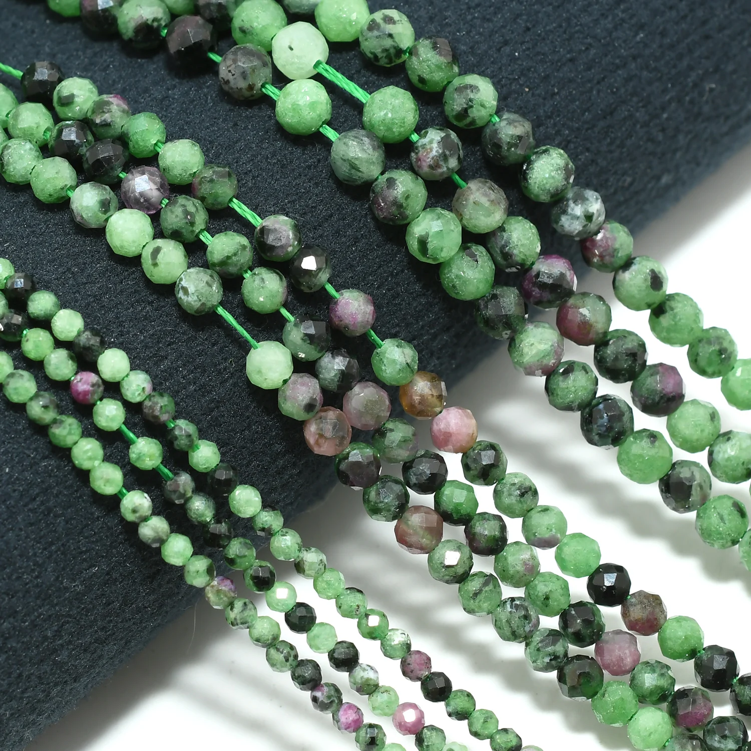 Natural Ruby Zoisite Faceted Round Beads 2mm,3mm,4mm