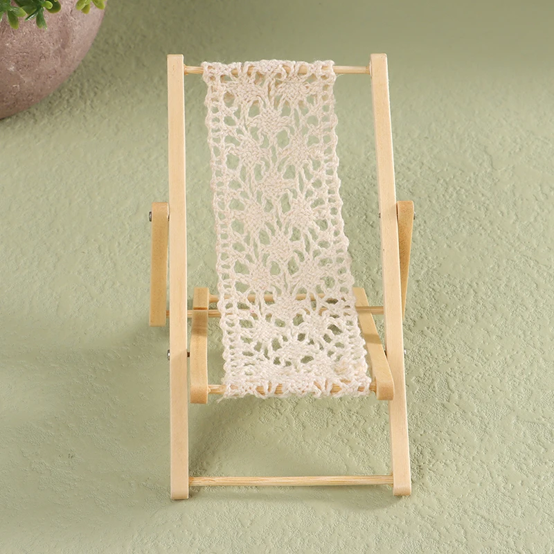 1/12 Poppenhuis Opvouwbare Ligstoel Poppenhuis Lounge Ligstoel Model Poppenhuis Mini Meubelaccessoires