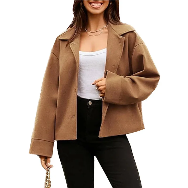 

2025 Women's Casual Office Short Blazer Long-sleeved Buttoned Top
