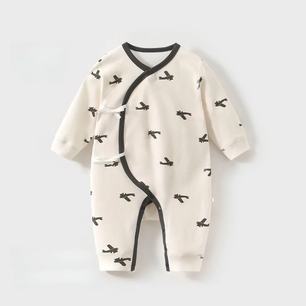 

0-18m Newborn Jumpsuit Pure Cotton Spring and Autumn Butterfly Suit Newborn Crawling Suit Antibacterial Clothing Baby Clothes