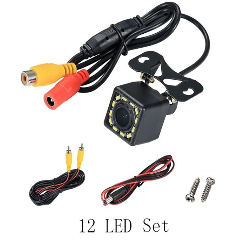 Caméra de recul HD pour voiture, vision nocturne, caméra de stationnement grand angle, vidéo de véhicule, 12 LED, nouveau