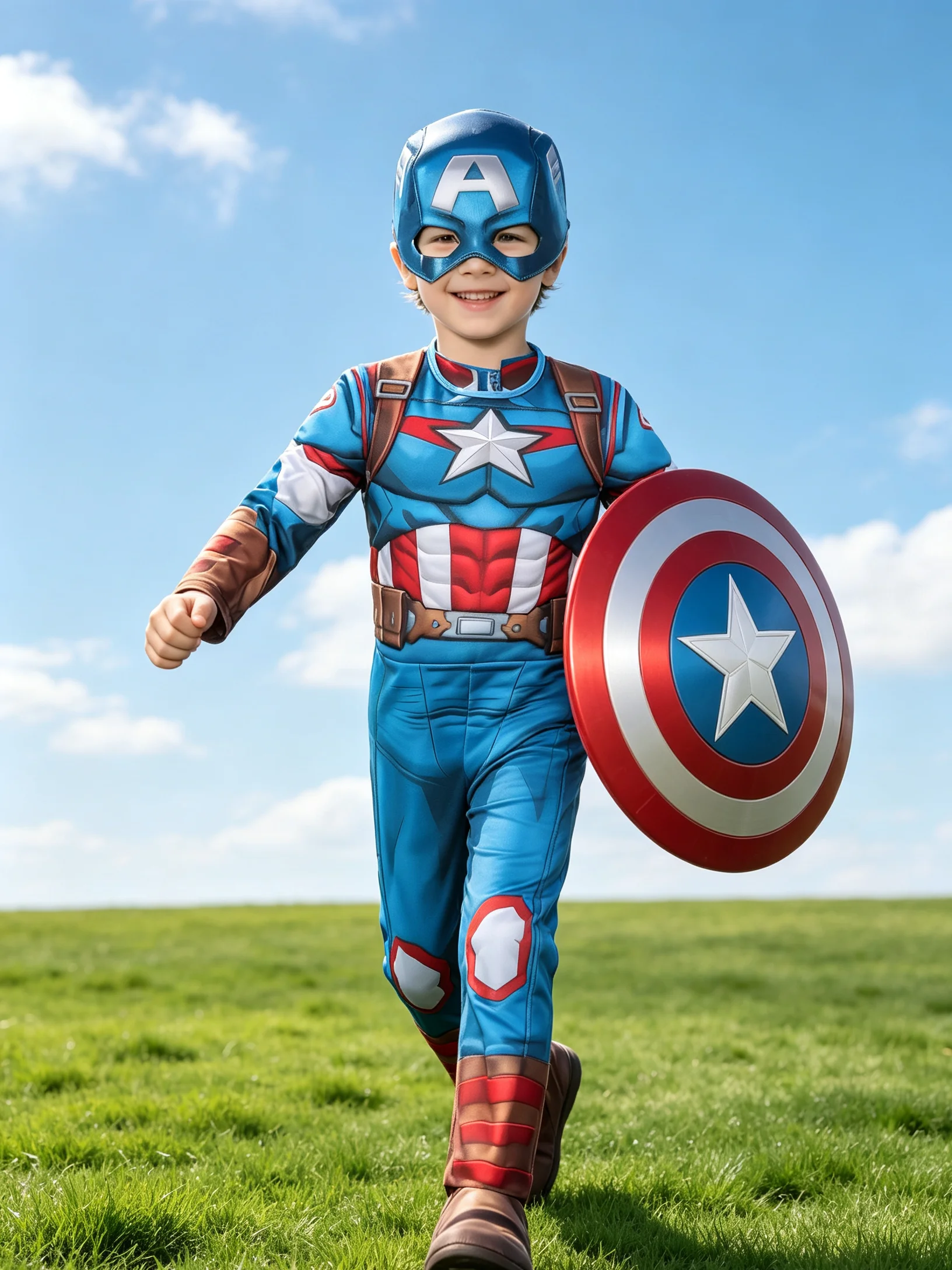 Mono acolchado con estampado azul y rojo para niños, con cubrepiés, disfraz para actuaciones infantiles