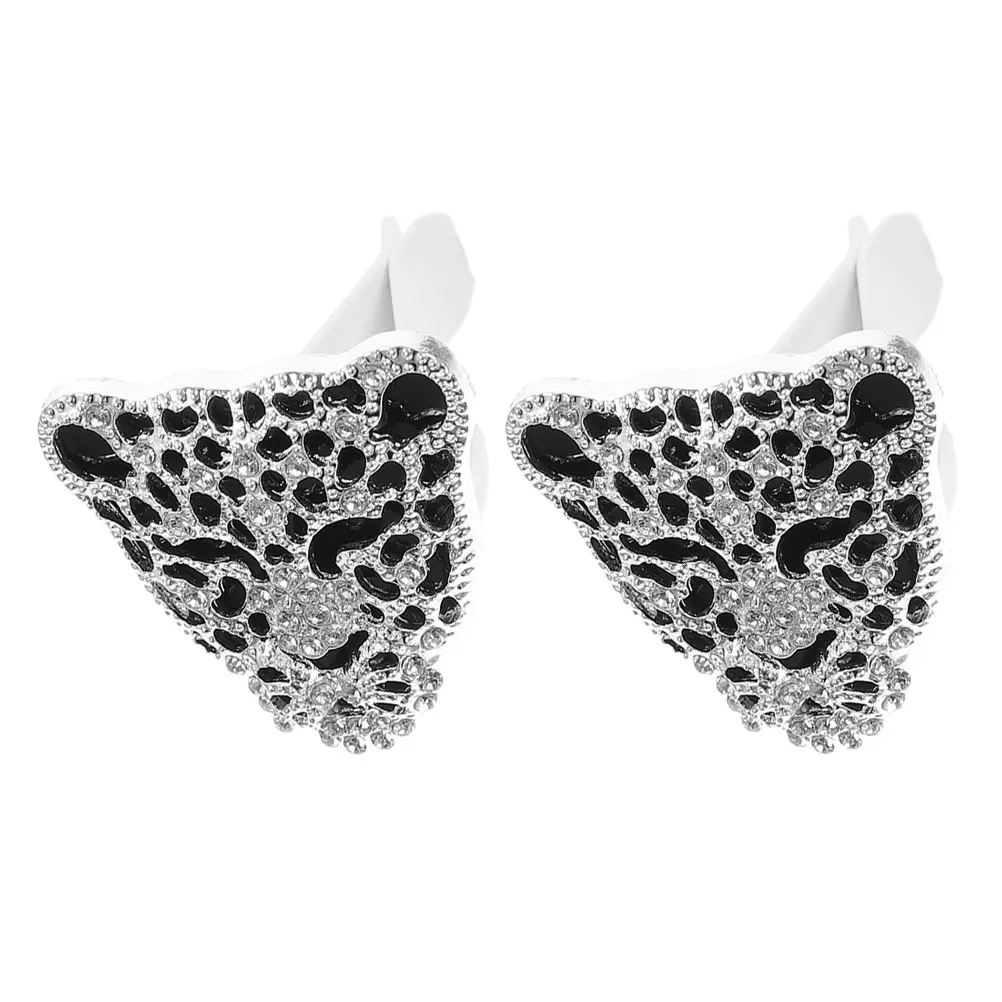 

2pcs Leopard Head Car Vent Clips Aromatherapy Ornaments Rhinestone Decor Air Freshener Accessories Women Interior