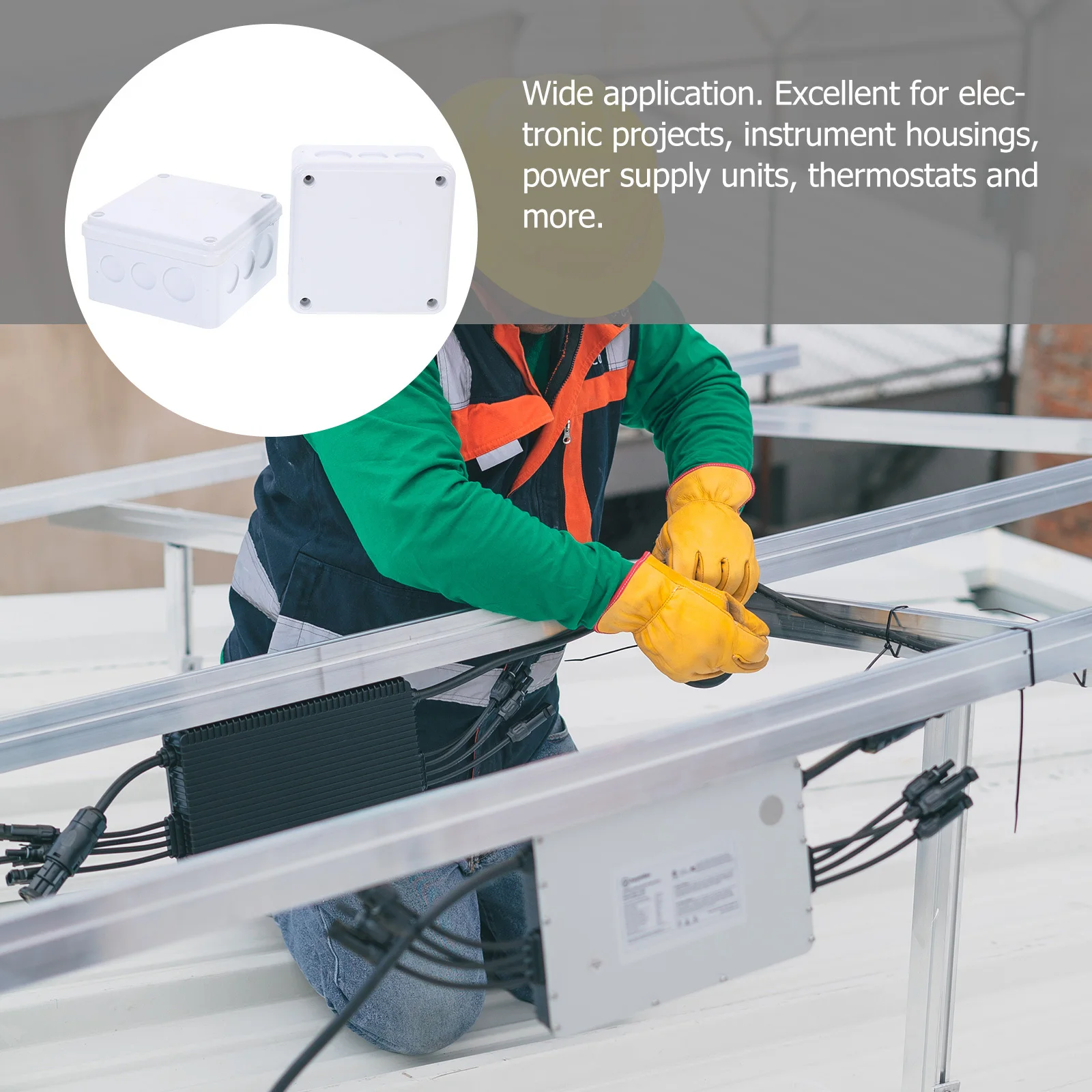 

2Pcs Waterproof Junction Box ABS Material Dustproof Weatherproof Outdoor Electrical Box for Various Applications