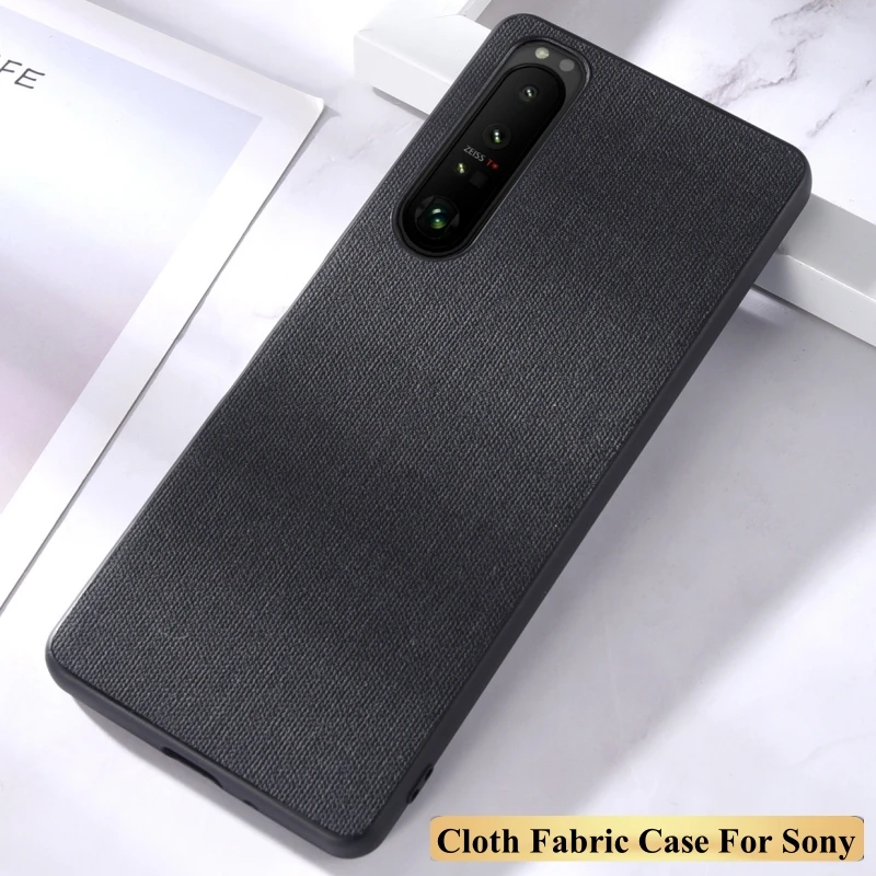 Cloth Fabric Pattern Case For Sony Xperia 10 5 1 VI V IV III II Shockproof Wool Skin Leather Silicone Back Cover Case Funda Capa