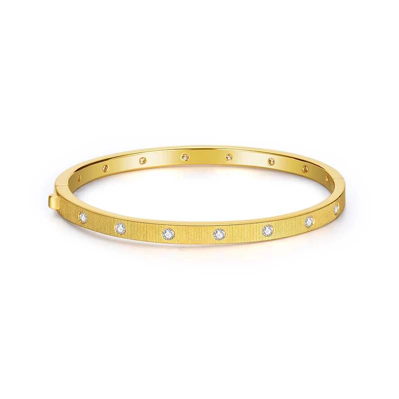 ”Choral Poetry“ 925 Silver Gold-Plated Temperament Simple Hundred Vintage Brushed Bracelet