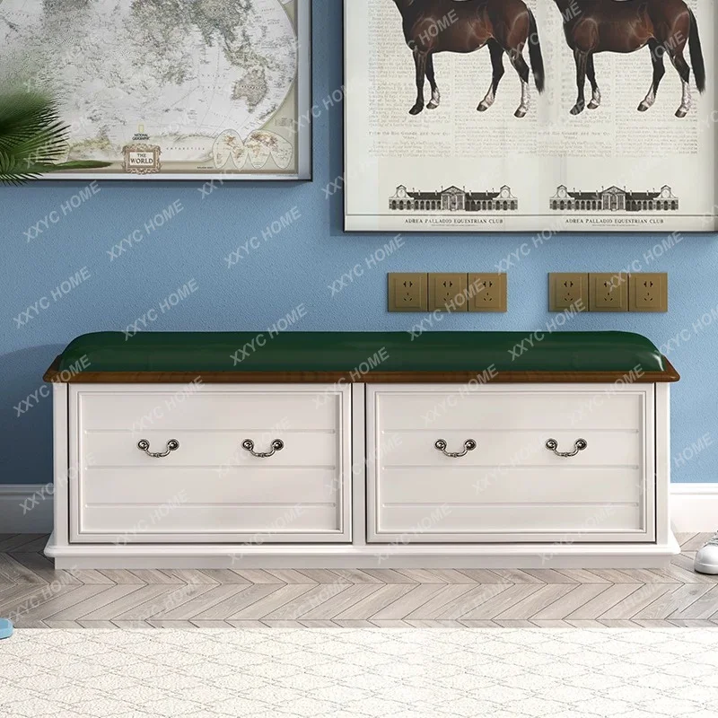 

All solid wood shoe changing stool 40cm60 entry-level shoe cabinet at the door of the home can sit on the shoe stool