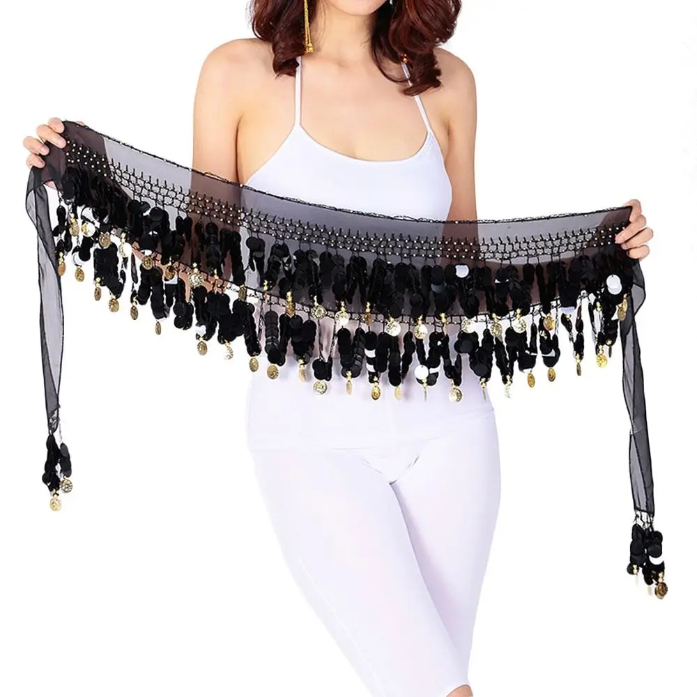 Sexy Show Costumes Sequins Dancer Skirt Belly Dance Belt Hip Scarf Waist Chain