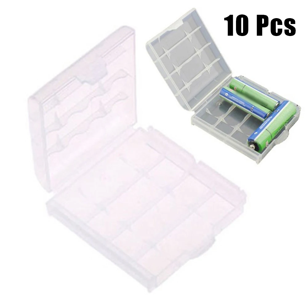 Bateria protetora Case Cover Holder, AA, AAA Battery Storage Box, Recipiente Organizador para 4xAA/5xAAA Baterias Peças, 10Pcs