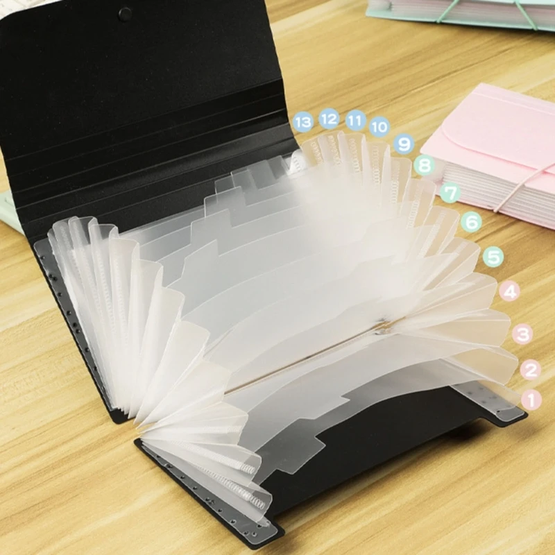 Small Expandable File Folder 13 Pockets Expanding Receipt Coupon Organiser Portable Folder for Card Coupons Receipt