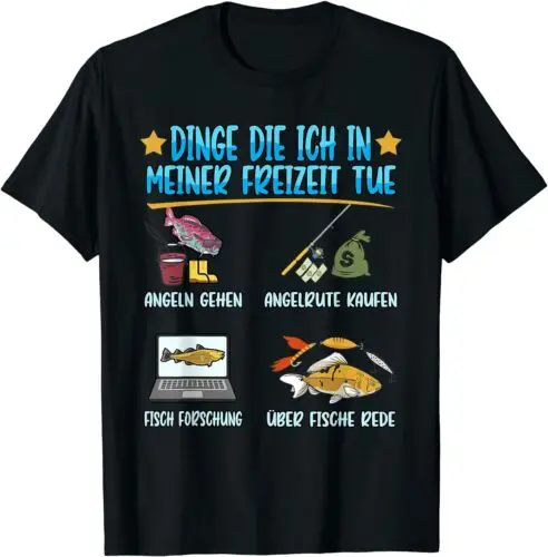 Neu Angeln Angelausflug Angelrute Lustig Männer Premium Geschenk Tee T-Shirt