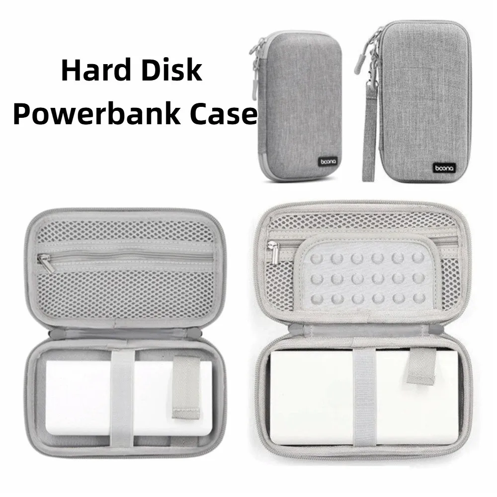 Hard EVA Power Bank Storage Bag Large Capacity Multi-Function Cable Organizer Pouch Dust Proof Shockproof Electronic Gadget Bag