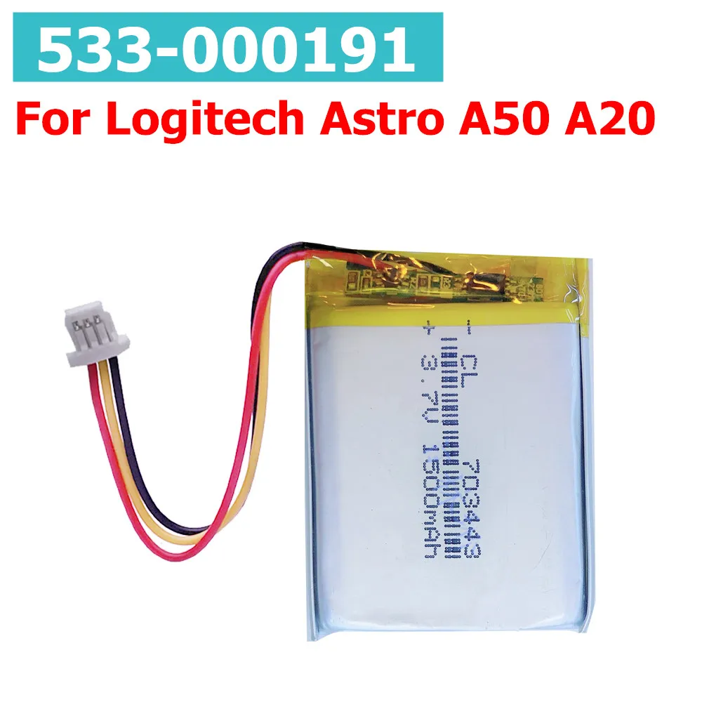 New Replacement Upgraded 1500mAh 533-000191 Battery For Logitech Astro A50 , A20 Headset Batterie Accumulator