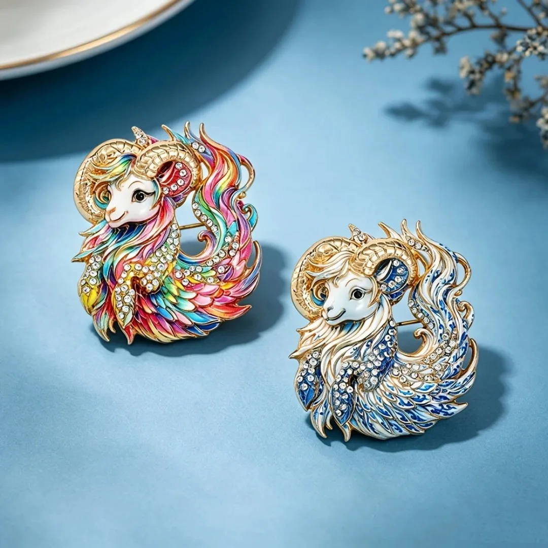 Barocke Luxus-Broschen mit Schafmotiv für Männer und Frauen, Schmuck, Modeaccessoires und Überraschungsgeschenke für Paare – Detail 6