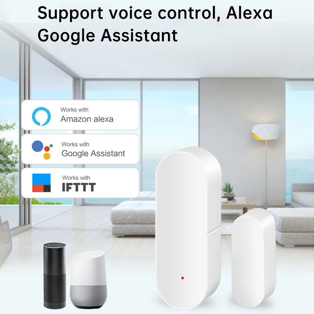 sensor de porta inteligente tuya zigbee controle de voz e aplicativos compativel com alexa e google home sensores de janela 01