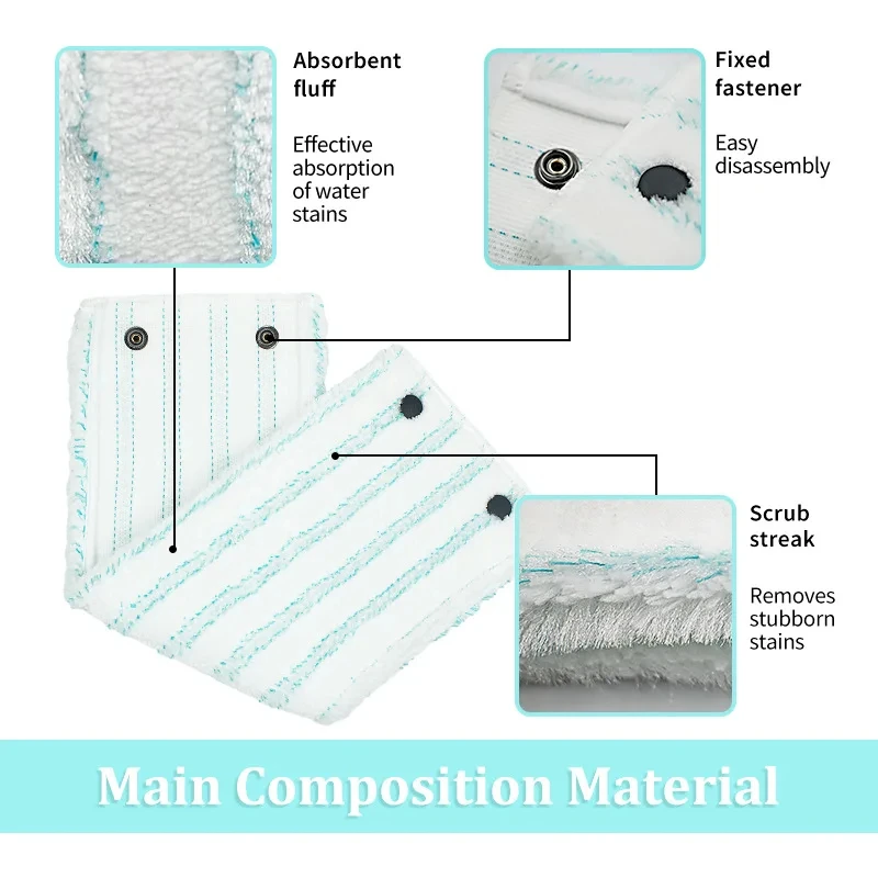 1/3Pc Microfiber Rags for Leifheit Clean Twist M Mop Flat Replacement Head 42 Cm Dry And Wet Usage Mop Cloths Pad Floor Cleaning