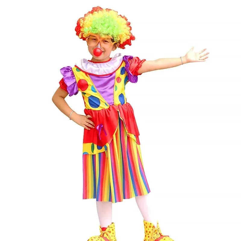 Costume de Cosplay de Clown pour enfants de cirque, combinaison de carnaval d'halloween et de noël, vêtements d'anniversaire de 3 à 12 ans