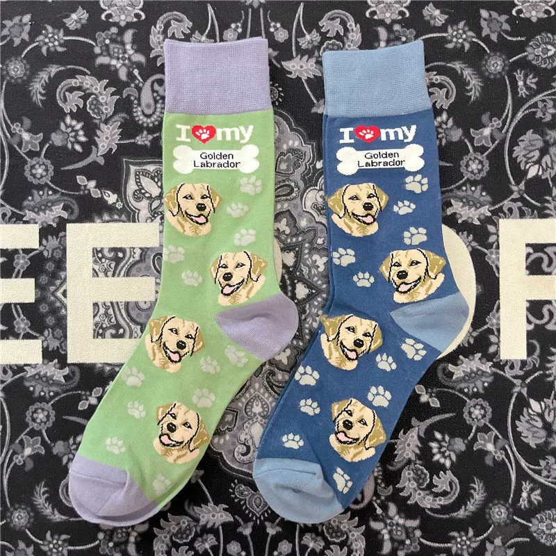 Adult Crew Cotton Socks Skateboard Golden Retriever Pup Puppy Good Dog Doggy Pet OFFICIAL Original Design 2020 Street Fashion