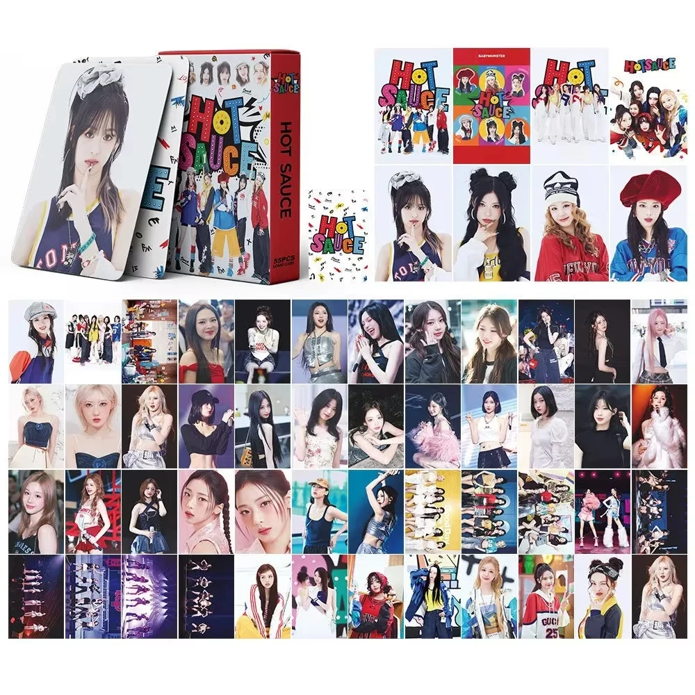 55 قطعة/المجموعة/المجموعة Kpop Girl Group ألبوم جديد الساخن الحصير لومو بطاقة مرحبا الوحش صور بطاقة 1st الذكرى بطاقة لومو لهدايا الطلاب
