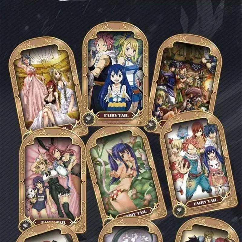 Fairy Tail Card Anime Figure Natsu Gray Lucy Gajeel Erza Mirajane Peripheral Collection Cards Board Game Children Birthday Gift