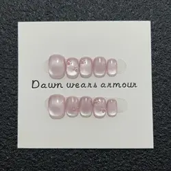 10Pcs Cat Eye Handmade Press on Nails Fake Nails Wearable Stick-on Nails False Nail Uñas Postizas Накладные Ногти Faux Ongles