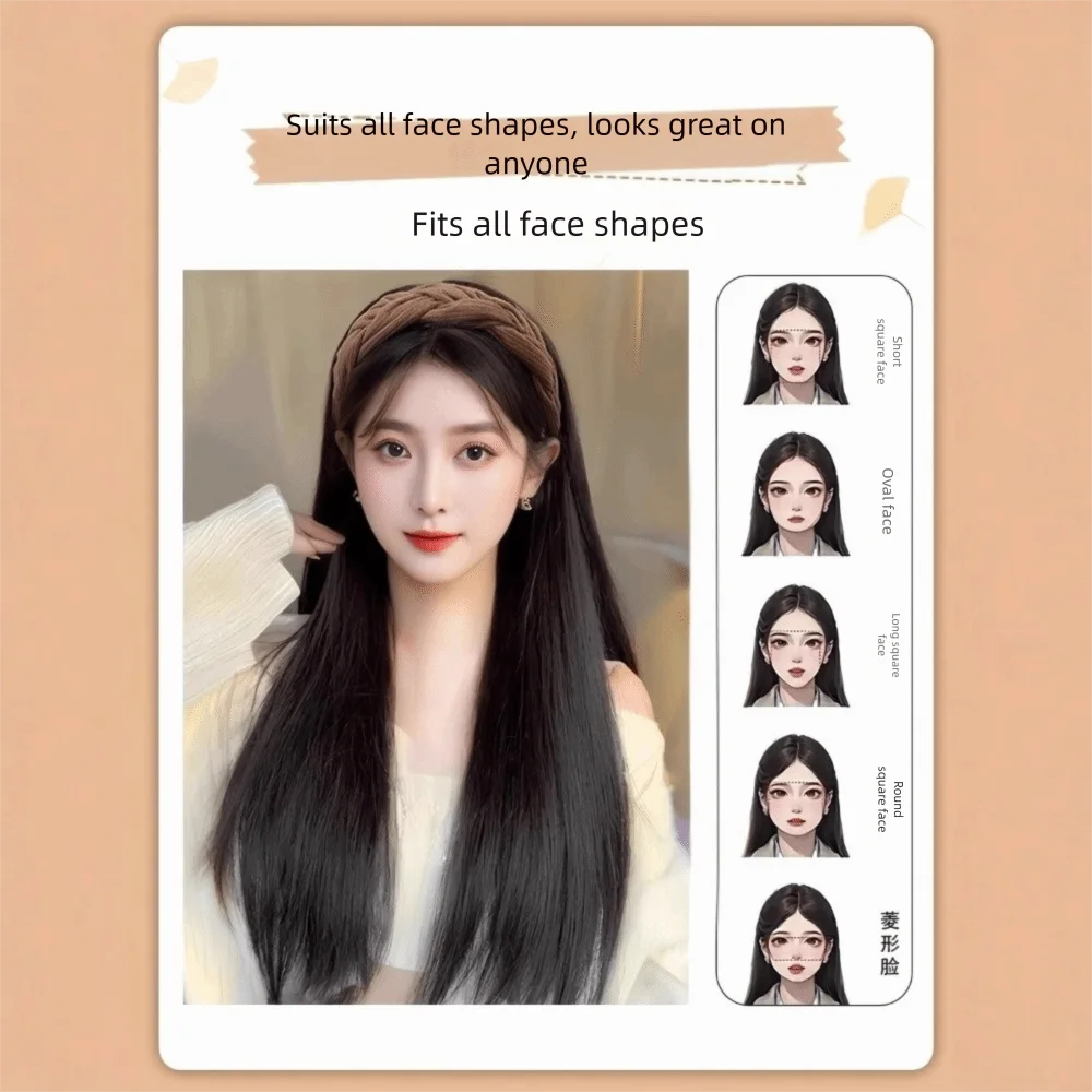 

New Long Wavy Curly Headband Hair Extension Natural Hairpieces Synthetic U-Shape Wig Clip Women