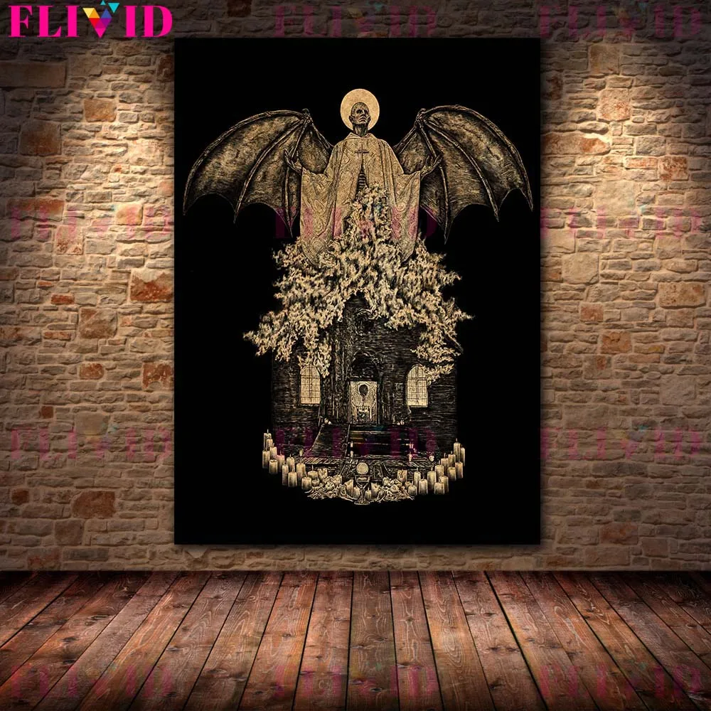 The Weeping Virgin And The Gypsy Witch Wall Art Canvas Painting Demon House Art Poster And Print For Living Room Decor Unframed