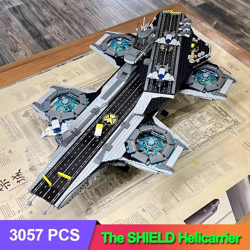 In Stock 3066pcs Shield Helicarrier Model Building Blocks Assembly Toys Compatible For Children Gifts 76042 07043