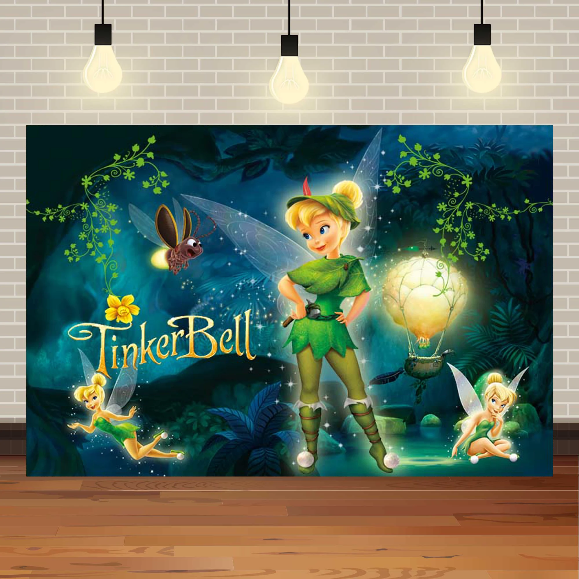 Tinker Bell Fairies Background Girl Birthday Party Supplies Decoration Silvermist Cartoon Baby Shower Banner Photo Background