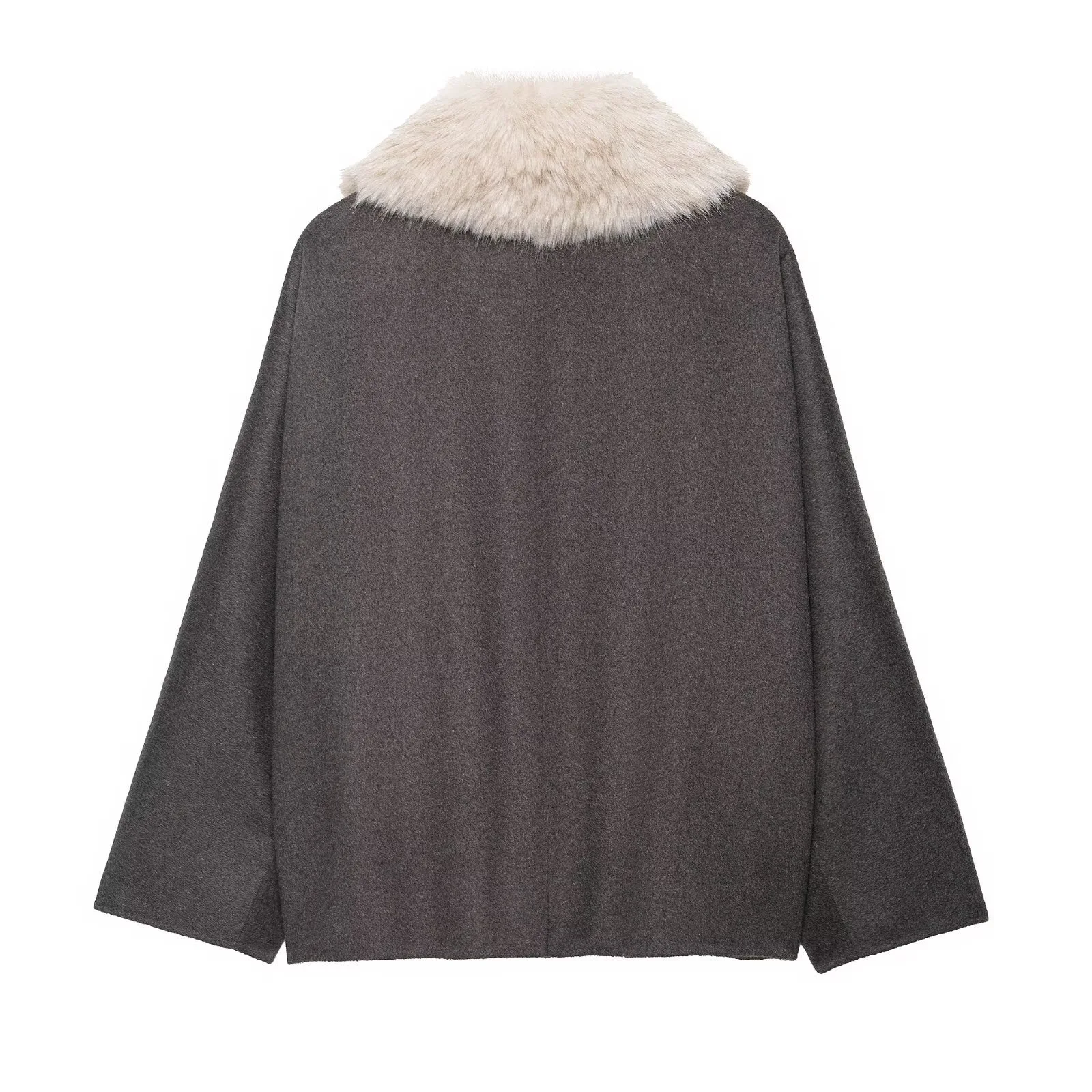 Mantel Berkerah Bulu Imitasi W - Women Formal Wear Stitching ulasan dan harga