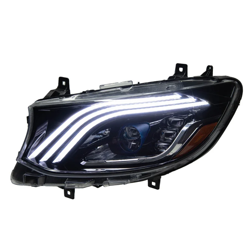 ￼ Suitable Specifically for Mercedes Sprinter Headlight Assembly Modification Maybach Style LED Bi-Optic Lens Tri-E