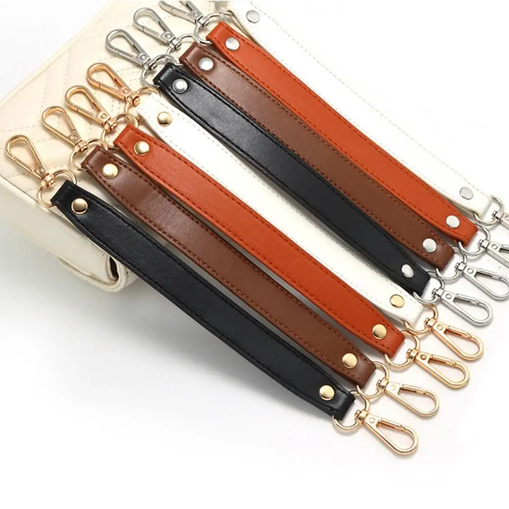 28CM Length Replacement PU Leather Shoulder Strap Solid Color Bag Short Straps Handbags Accessories Portable Durable Bag Handle