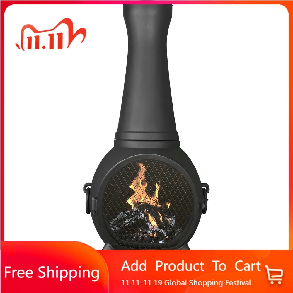 

Уличный камин Prairie Fire Chiminea — деревянная литая алюминиевая палуба или камин для патио