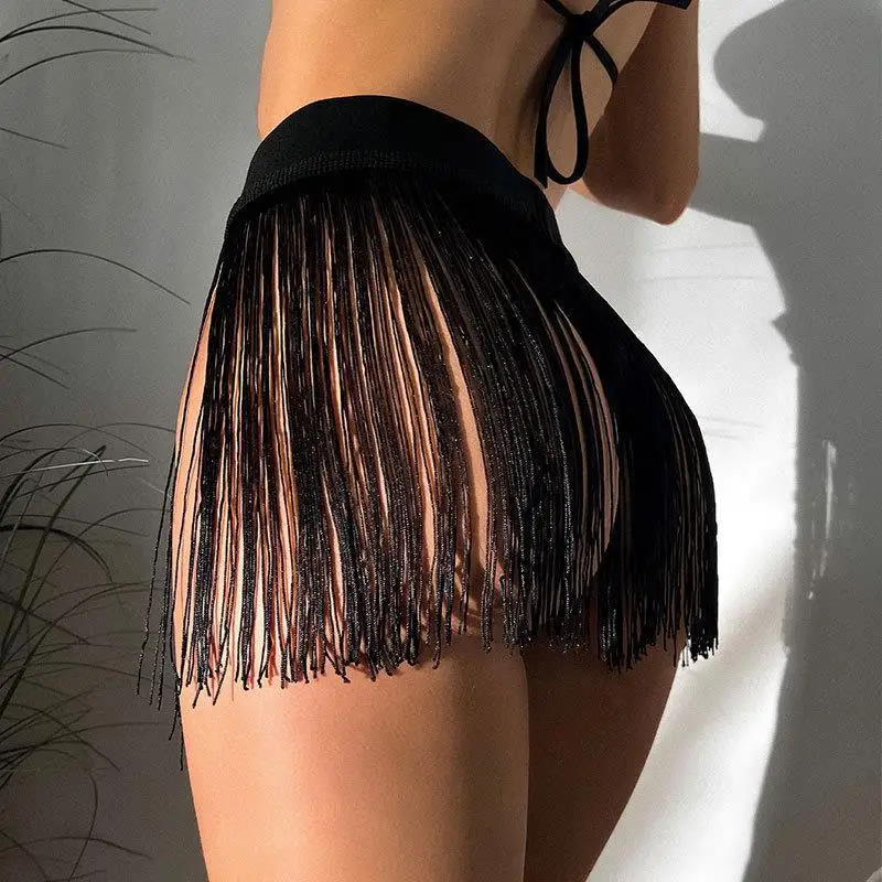 Sexy Women new fringed short skirt beach resort shirt swimming skirt Beach Vacation Bikini Cover Up Swimwear Half body skirt