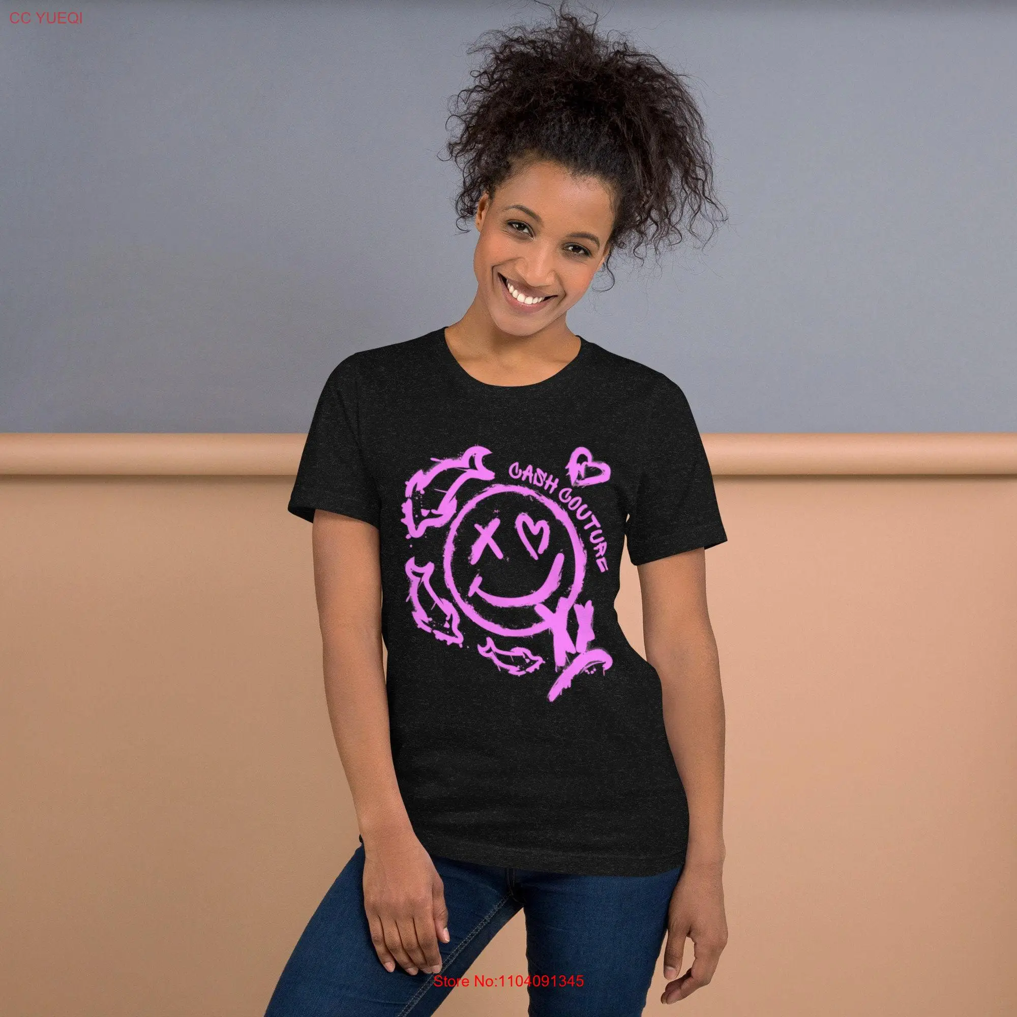 Classic tee Graffiti T Shirt neon design Couture long or short sleeves