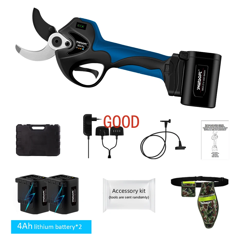 Electric Pruning Shears Lithium Branches Scissors 0-40mm High Branch Hedge Trimmer Extension rod 1.2-1.8m