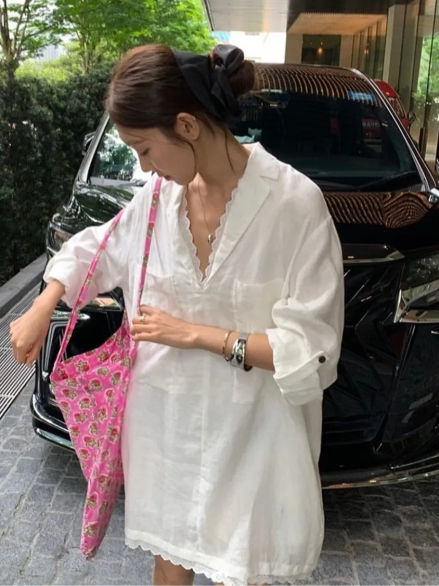 Csa Midi Hoada de Manga Larga con Diseño Primaveral Chic para Mujer, Estilo Casual con Detalle de Bolsillo en la Solapa ...