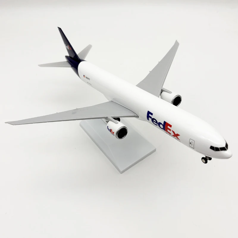 1/240 Scale Aircraft 30cm Fedex B777 Cargo Diecast Airplane Models Kit With Stand For Aviation Souvenir Gift Collection Display
