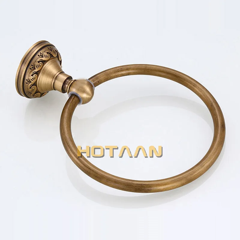 Bathroom Towel holder, Aluminium Wall Mounted Round Antique Brass Towel Ring Towel Holder Classic Bathroom Accessories13991-W