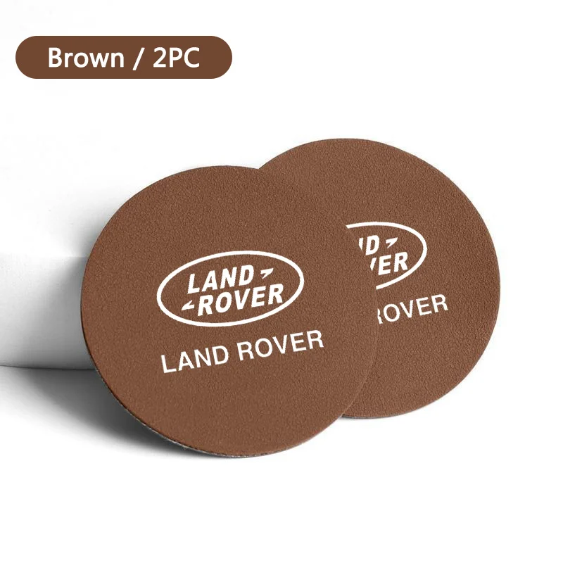 2Pcs Car Coasters Water Cup Non-Slip Mat Waterproof Water Cup Mat For Land Rover Sport Range Rover 2 Freelander Defender Evoque