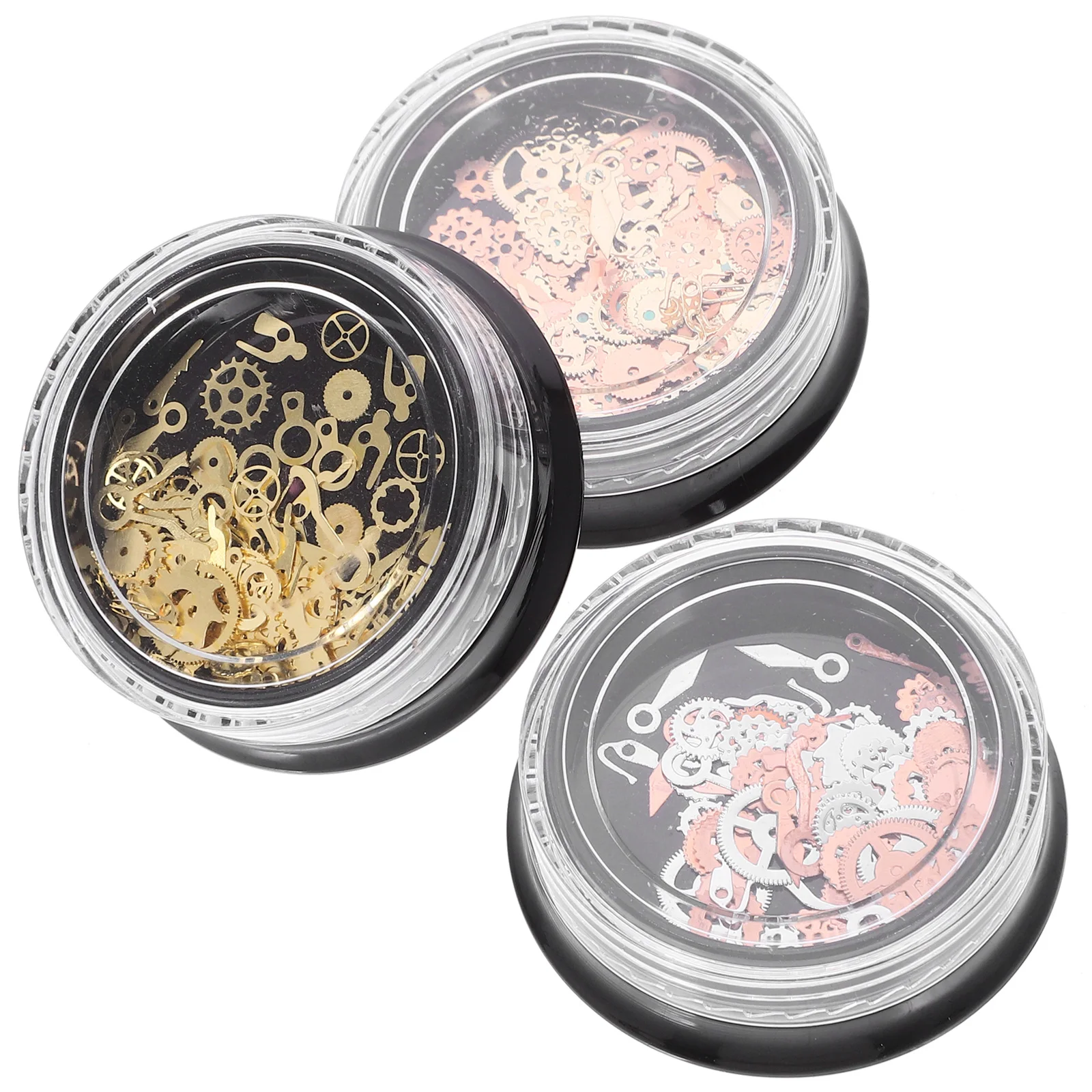 

3 Boxes Metal Gears Jewelry Making Lightweight Alloy Steampunk Gear Charm Craft Supplies Vibrant Color Pendant Filler Necklace