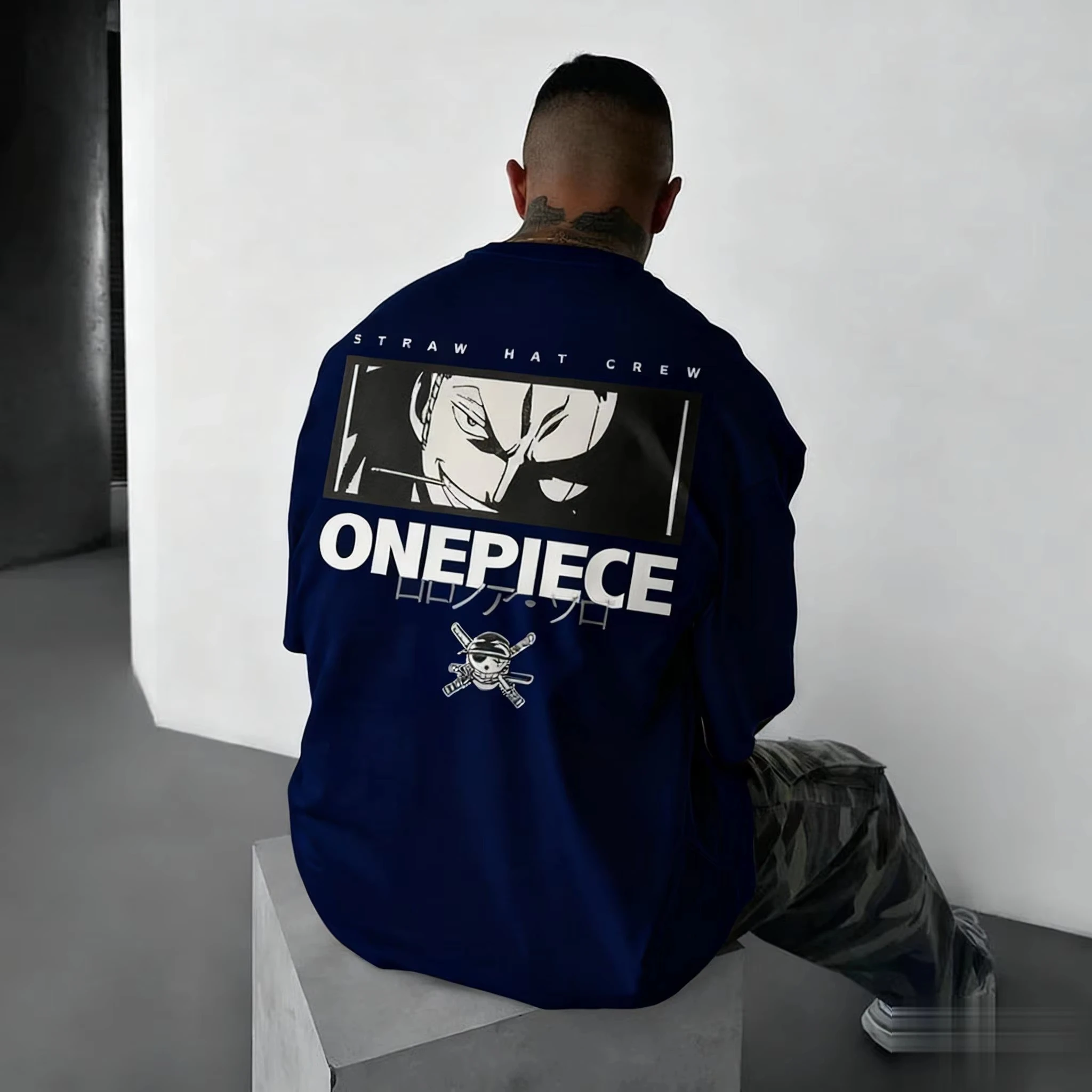 

Унисекс цельная футболка Zoro с рисунком аниме для мужчин и женщин, новая летняя футболка с короткими рукавами, уличная одежда, повседневные топы большого размера, одежда Y2k