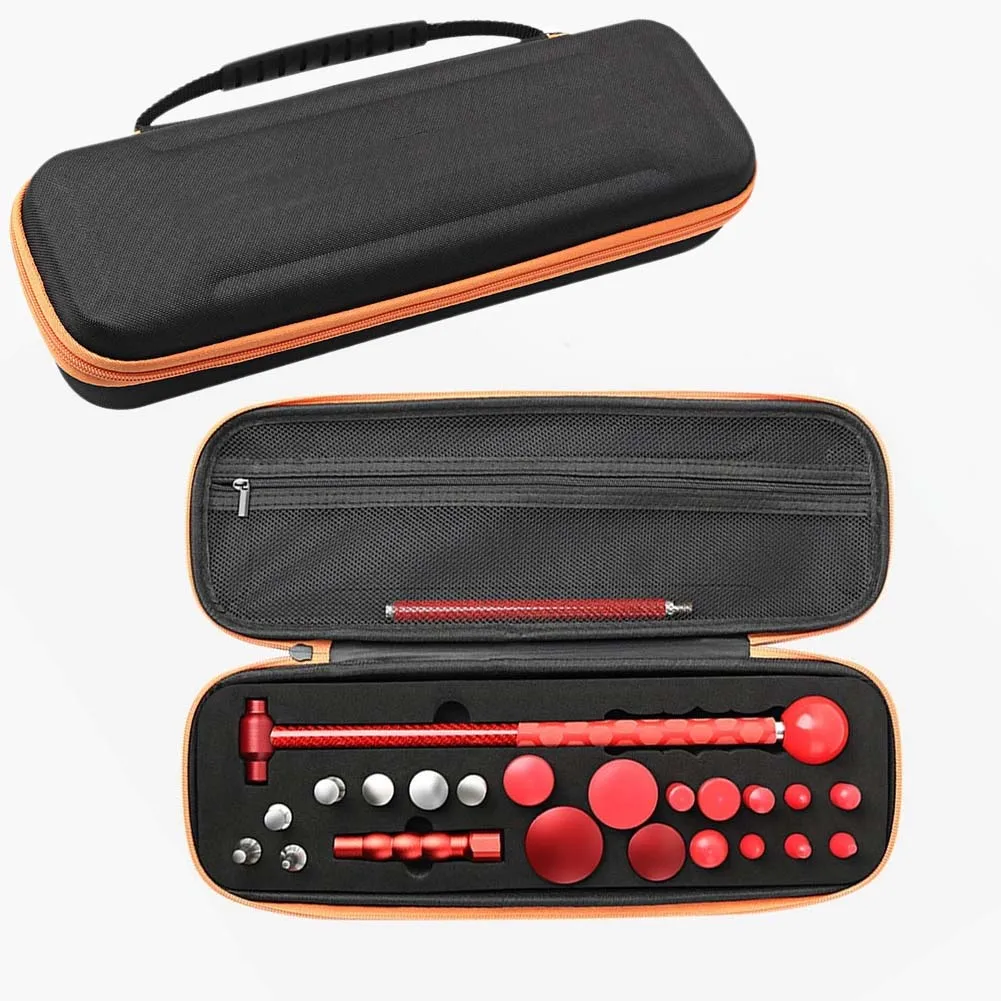 Carbon Fiber Auto Dent Correction Kit with 20 Aluminum Alloy Heads for Paintless Repair of Vehicle for exterior Panels