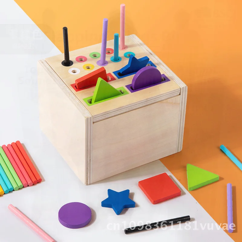 الإدراك الملون غرامة شكل الحركة مطابقة صندوق خشبي لعبة التعليم في مرحلة الطفولة المبكرة للأطفال 4-6 سنة تعليم مونتيسوري #6