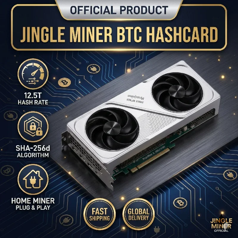 New Jingle Miner BTC Hashcard 12.5Th/s BTC Miner Magic Miner WIFI Home Mining 200W Low Power Quiet SHA-256 Miner Bitcoin Miner