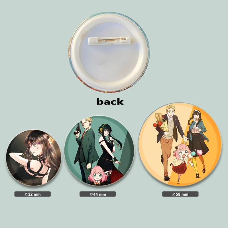 32/44/58mm Hot Anime SPY X FAMILY Brooch Anya Forger Yor Forger  Cosplay Pins Clothes Bags Accessories Gifts
