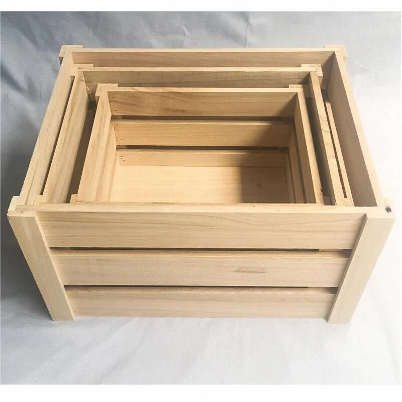 Small Real Wood Storage Box Display Large Wooden Frame Wine Red Box Fruit Box Window Display Photography Props Storage Box